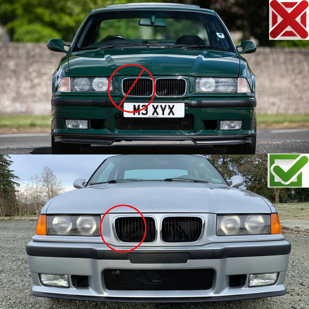 Parrilla frontal BMW E36 318i 323i 325i 328i - ABS negro - imagen 2