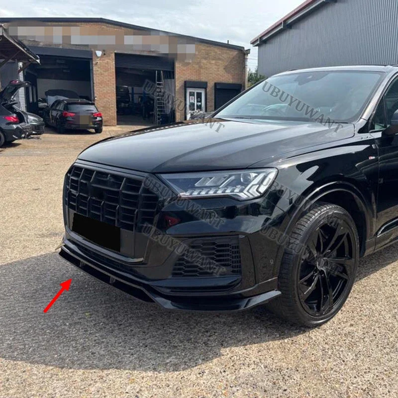 Splitter frontal ABS negro brillante para Audi SQ7 Q7 S Line 2019-2024