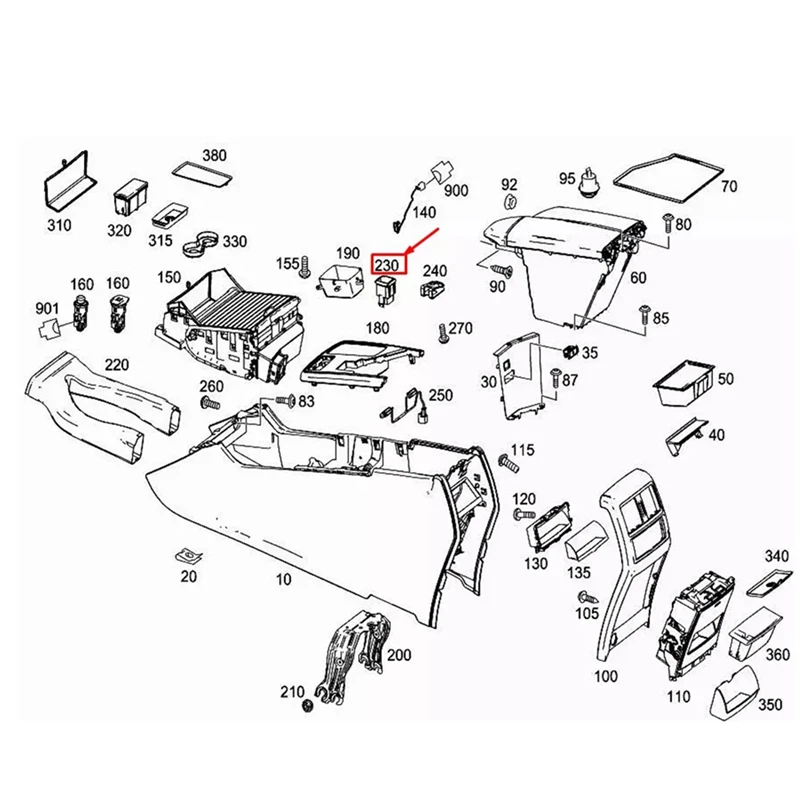 A1669050052 Interruptor del portavasos Mercedes-Benz GLE/ML W166 - imagen 3