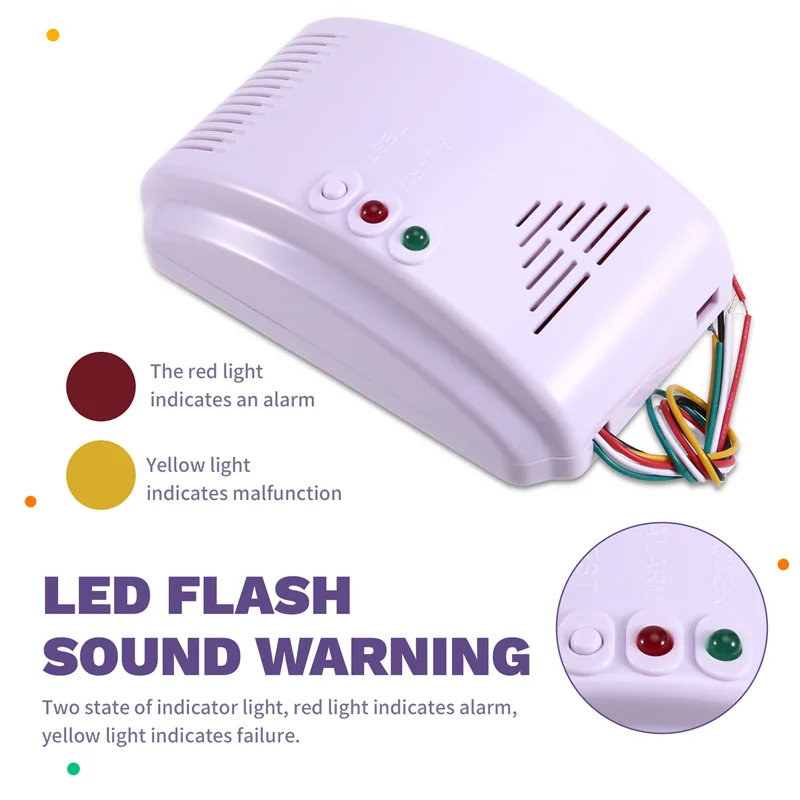Detector gas GLP 12V estanco con alarma LED para autocaravana