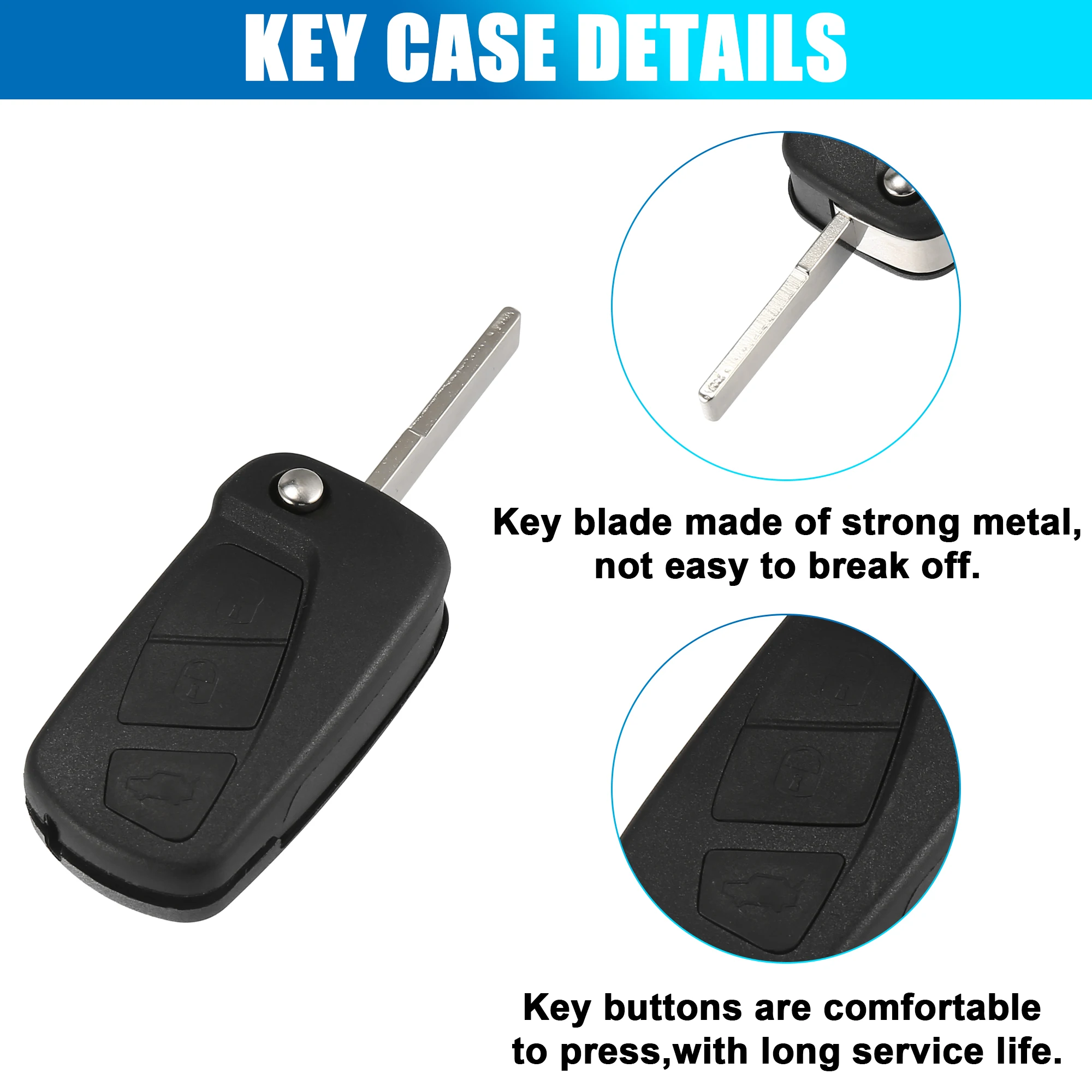Carcasa llave Ford Ka 3 botones - Autohaux repuesto 2008-2013 - imagen 2
