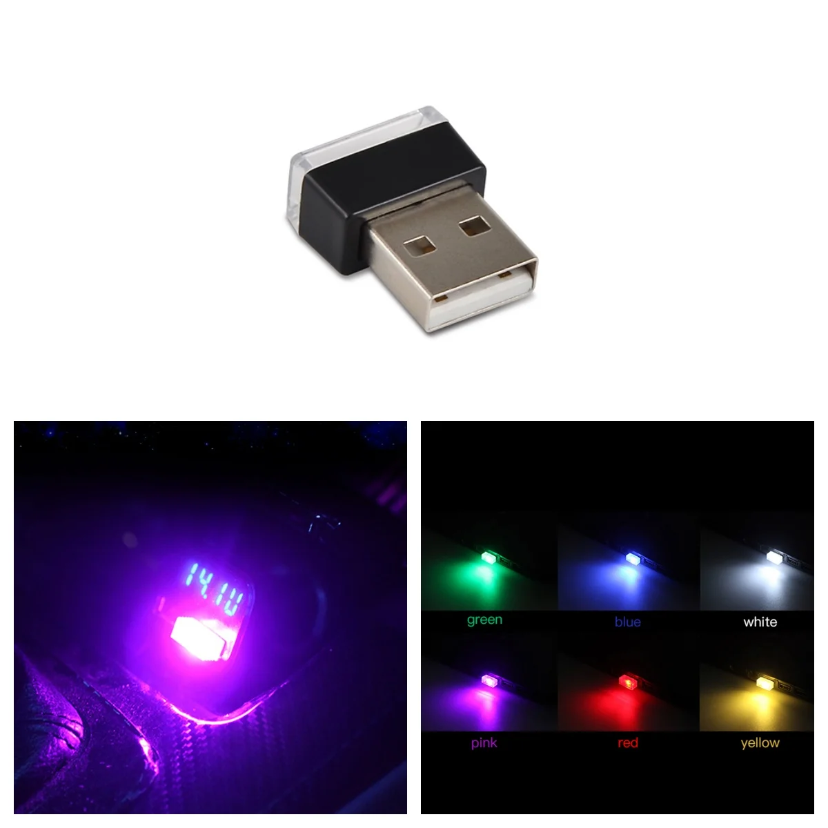 1 unidad de luz LED USB Universal para coche, lámpara de ambiente para BMW E46 E90 F30 F10 G20 M4 para VW, Golf 7 8 GTI R para Audi A3 8V S3 RS3