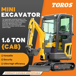 Miniexcavadora hidráulica de 1,6 t con certificación EPA y CE