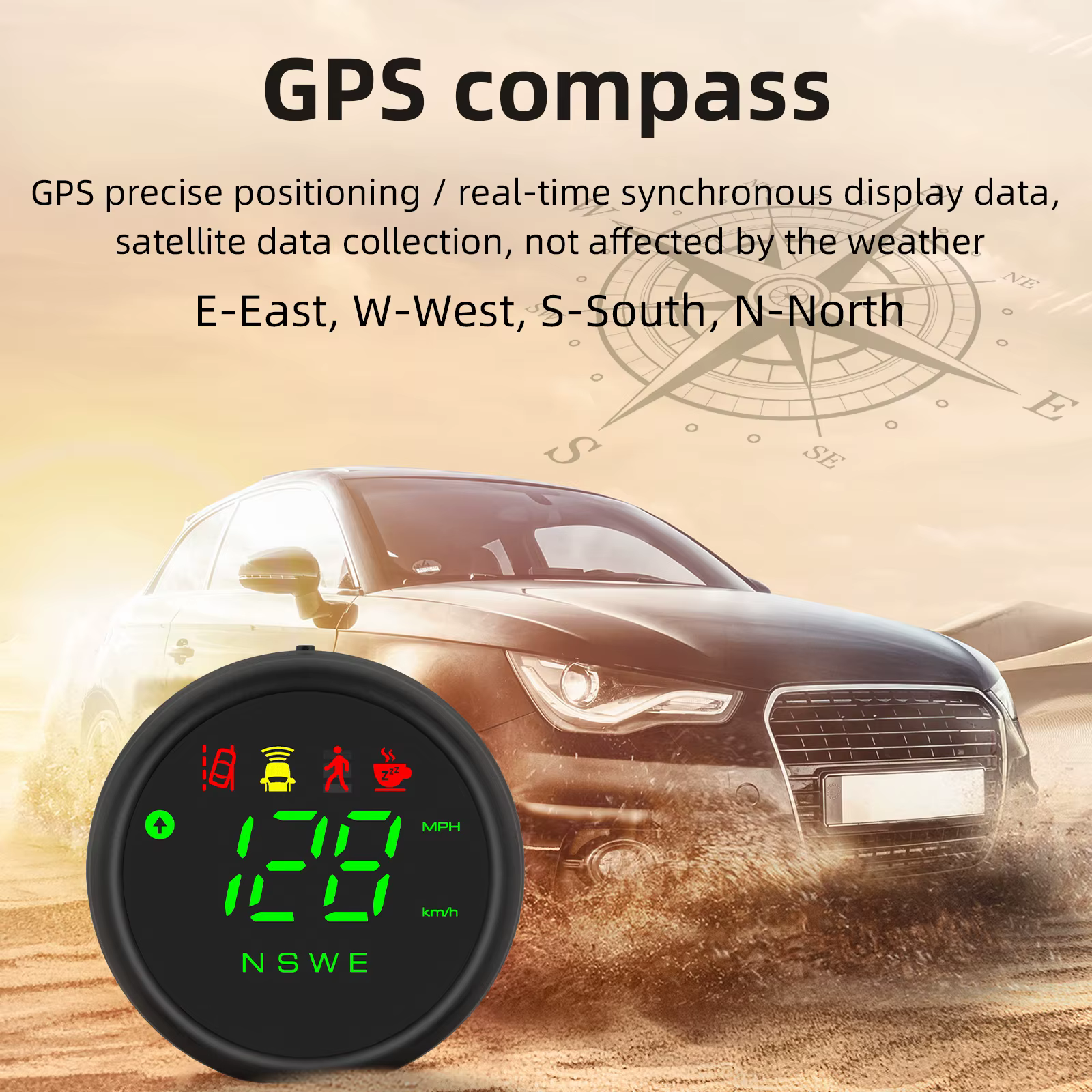 Velocímetro GPS con cámara HD salpicadero, alarma y brújula para coche - imagen 5