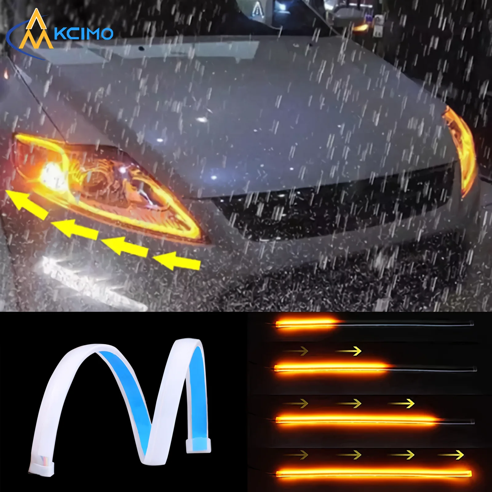 Tira LED Diurna Flexible Impermeable 12V – Luces Conducción y Giro para Coche