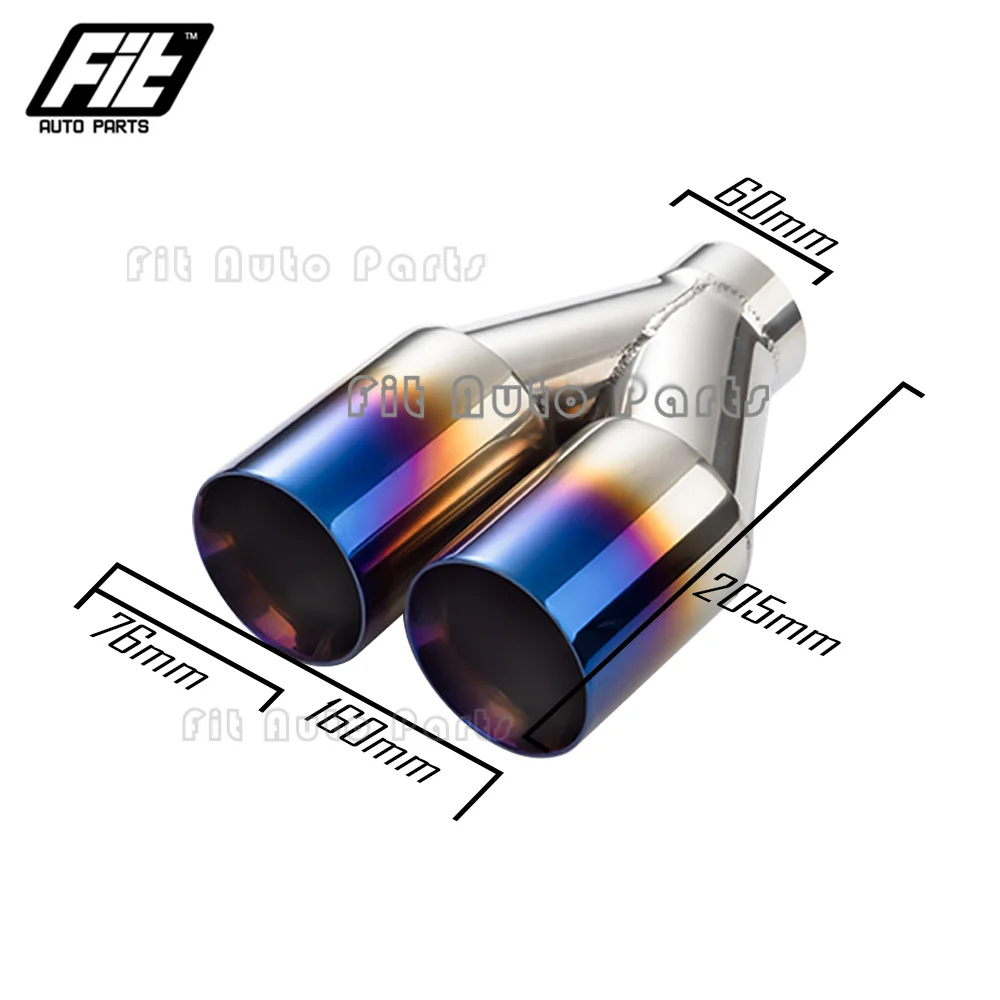 Tubo escape universal doble silenciador doble pared – Plata azul - imagen 4