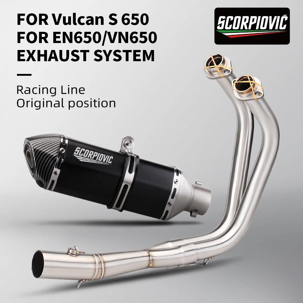 Tubo de escape frontal Vulcan S650 VN650 con silenciador 51mm Kawasaki