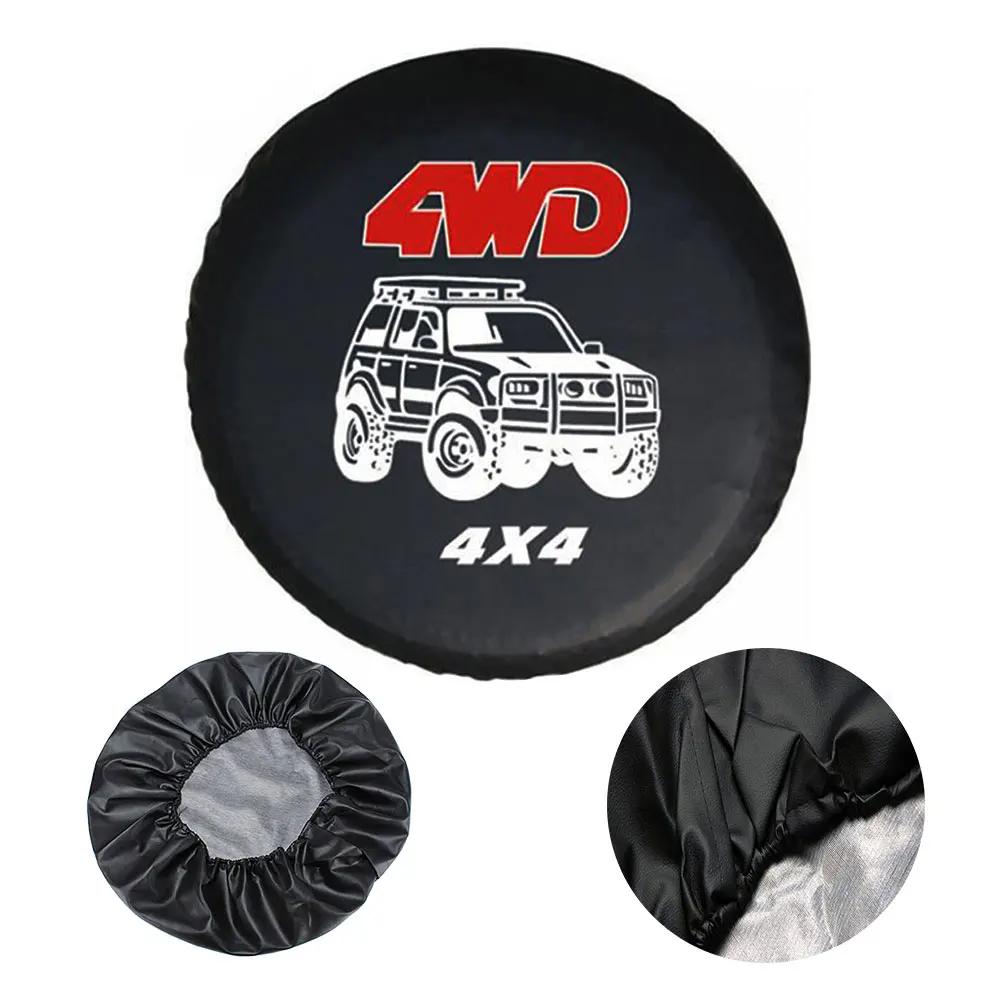 Cubierta de neumático de repuesto de coche de cuero de PVC, cubierta de neumático de rueda de repuesto para vehículo todoterreno, Protector de bolsa de coche, Protector solar impermeable, 14-17 pulgadas - imagen 4