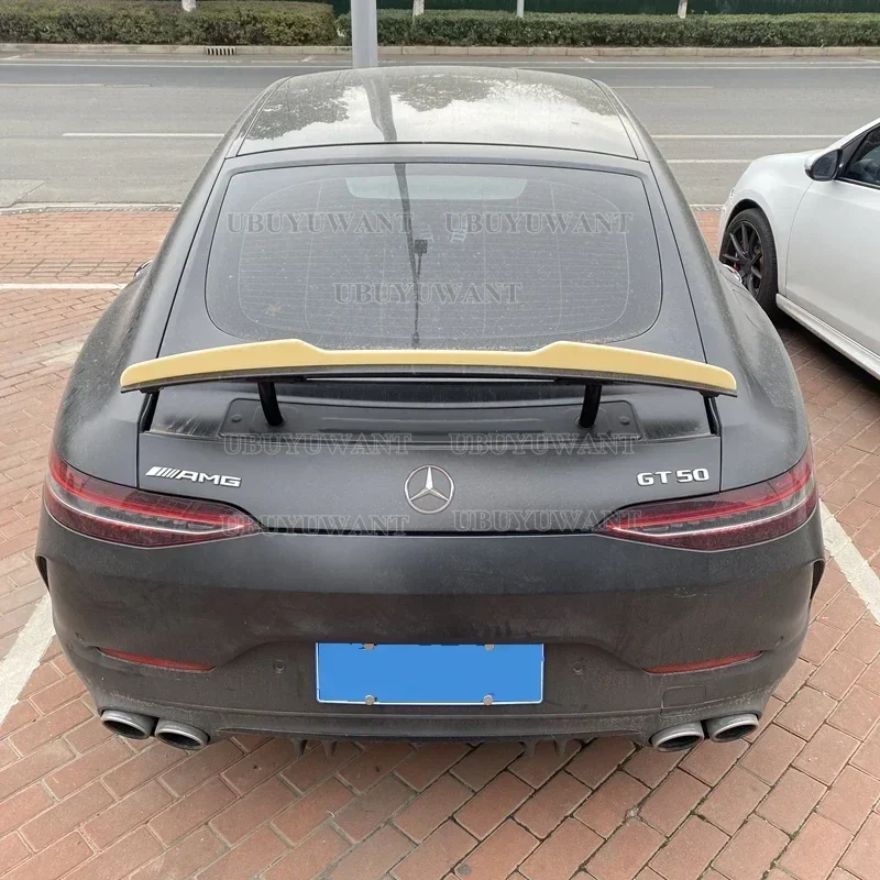 Para Mercedes Benz GT G T S G T R Coupe 2015 - 2018 ABS negro brillante labio del maletero alerón estilo de coche - imagen 2