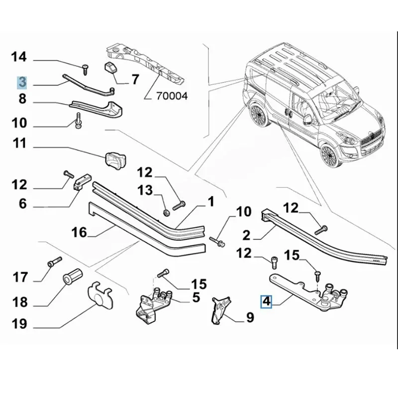 Guía de rodillos puerta corredera Fiat Doblo II Opel Combo 2010 - imagen 5