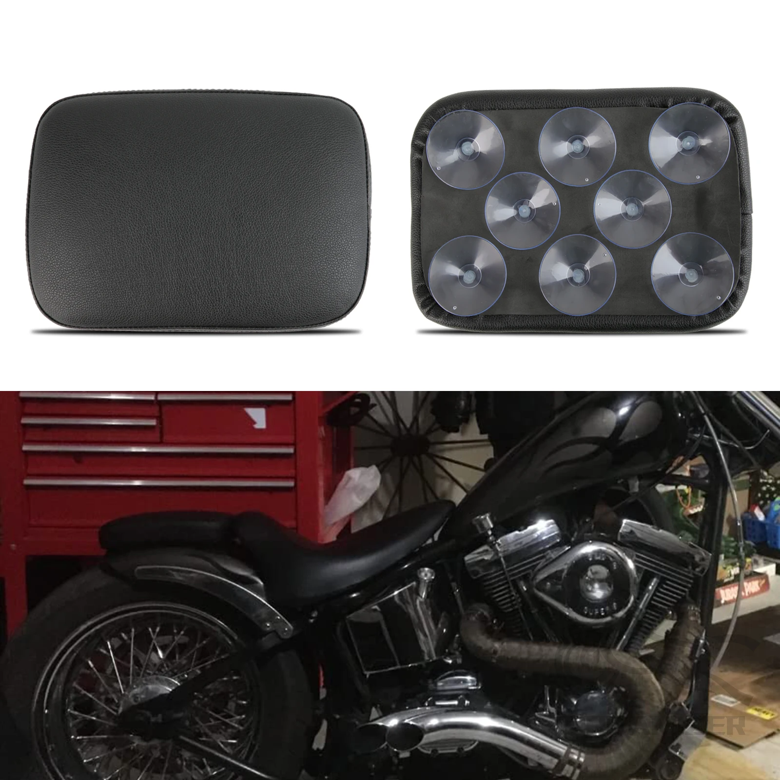 Harley asiento de succión pasajero trasero negro Dyna Touring