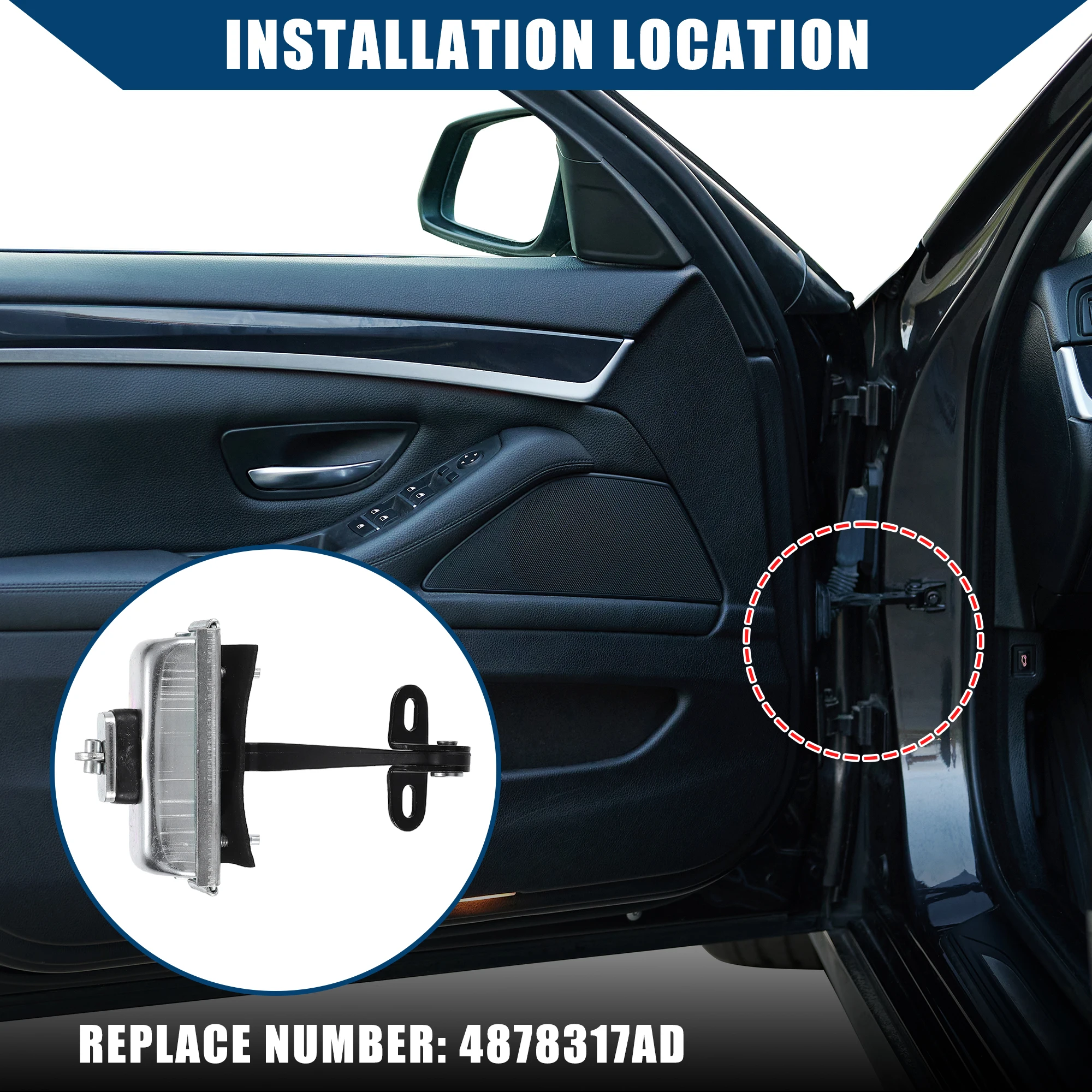 Autohaux 4878317AD Limitador de puerta izquierdo para Stratus/Sebring