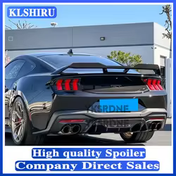 Alerón trasero Ford Mustang Dark Horse solapa Gurney negro brillante