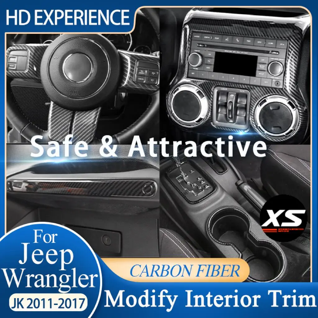Pegatina fibra de carbono interior Jeep Wrangler JK 2011-2017