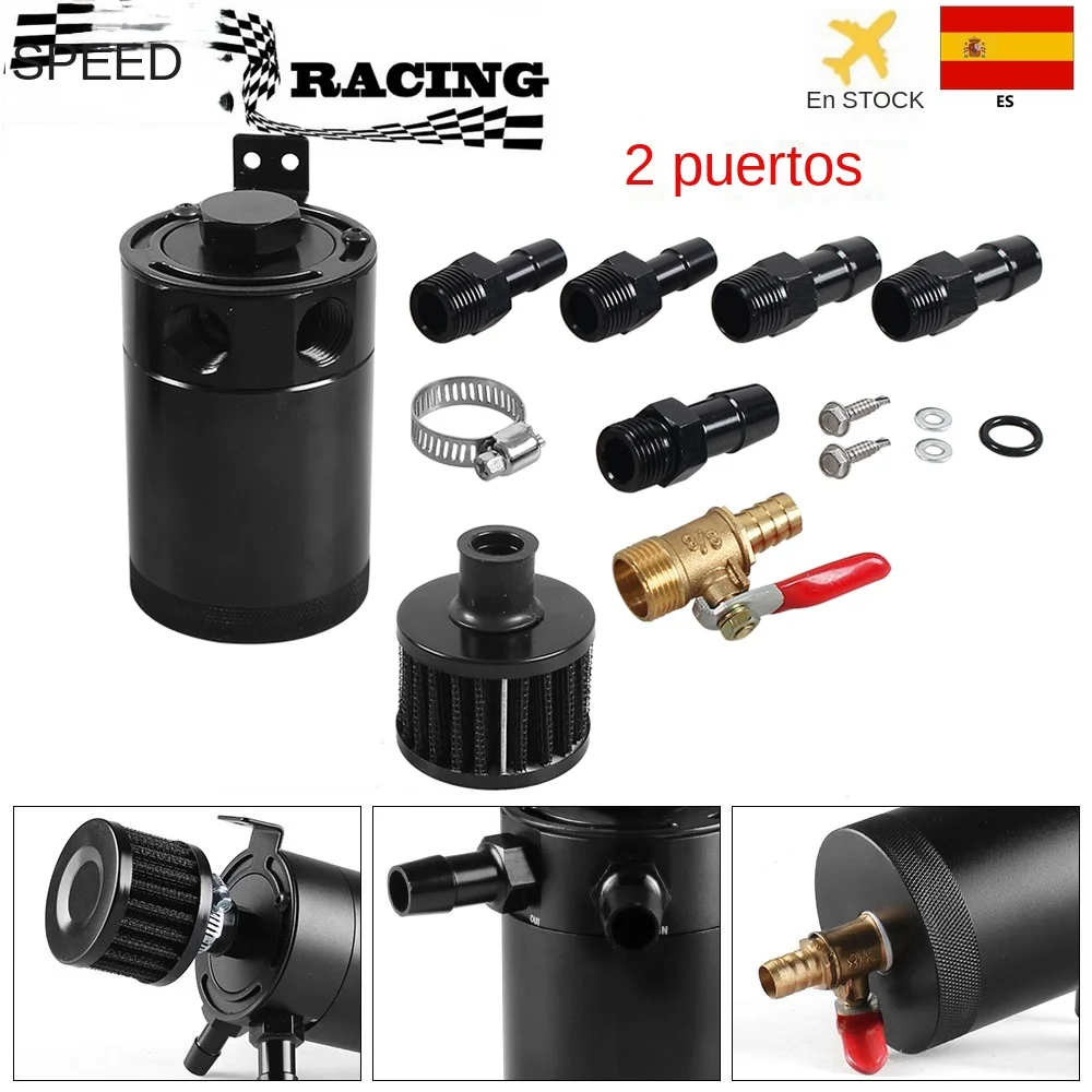 Catch can aluminio universal deflector – 2 puertos y drenaje