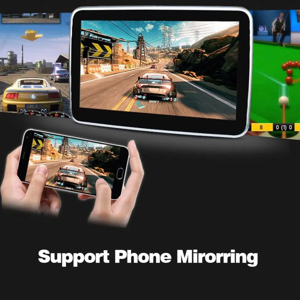 Reposacabezas coche Custom 10,5" Android 9 con pantalla táctil 4K - imagen 2