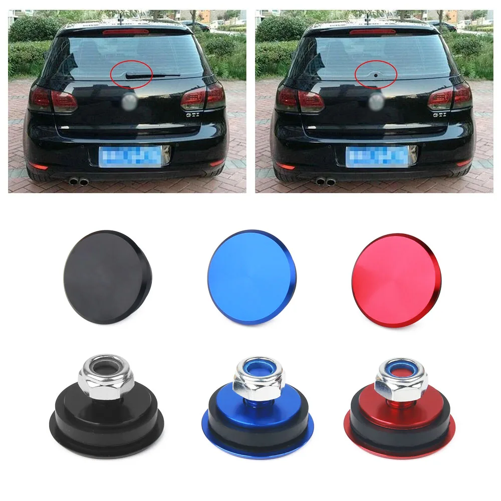 Tapa de enchufe de eliminación de limpiaparabrisas trasero Universal para Bmw E46 serie 3 Hatchback, Kit de cubierta de limpiaparabrisas trasero de aluminio para Honda Civic Acura Integra