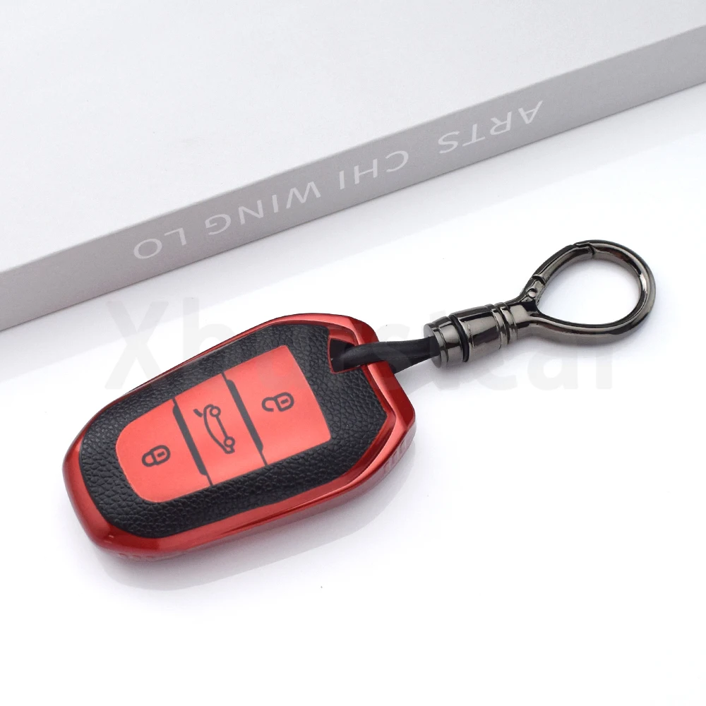 Funda de llave TPU efecto cuero para Peugeot 308 y Citroën C4 - imagen 3