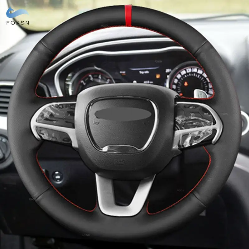 Funda volante cuero perforado rojo – Dodge Challenger y Charger