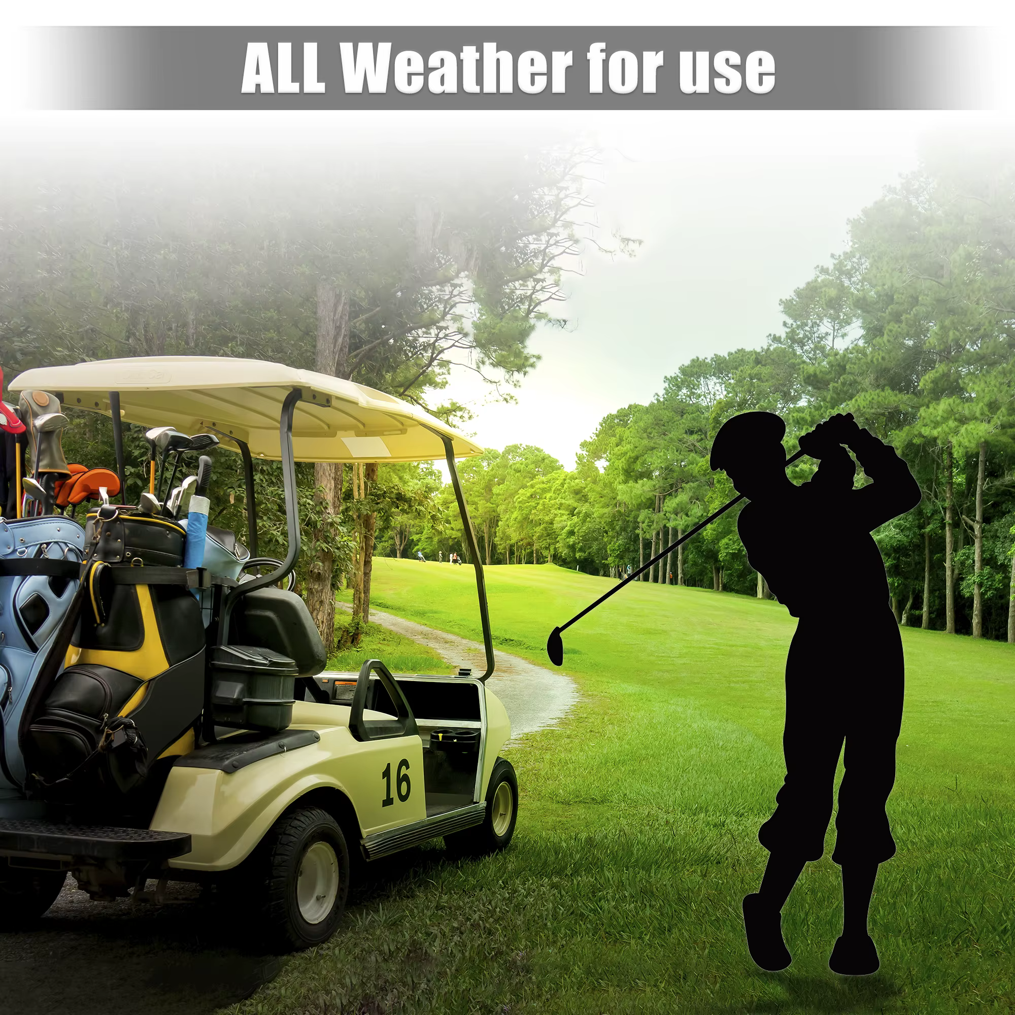 Funda protectora plateada para carrito de golf