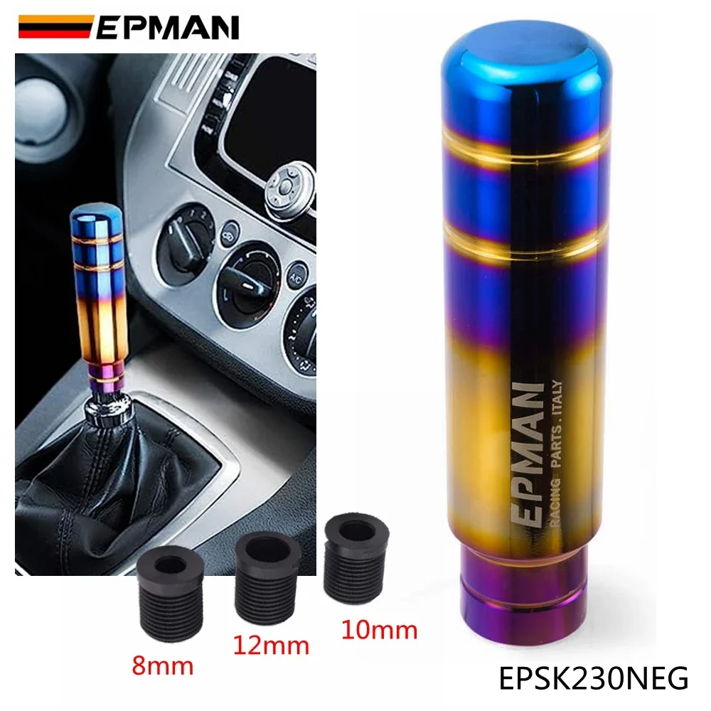 EPMAN Pomo de cambio JDM universal de aluminio azul y dorado