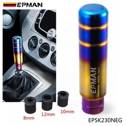 EPMAN Pomo de cambio JDM universal de aluminio azul y dorado