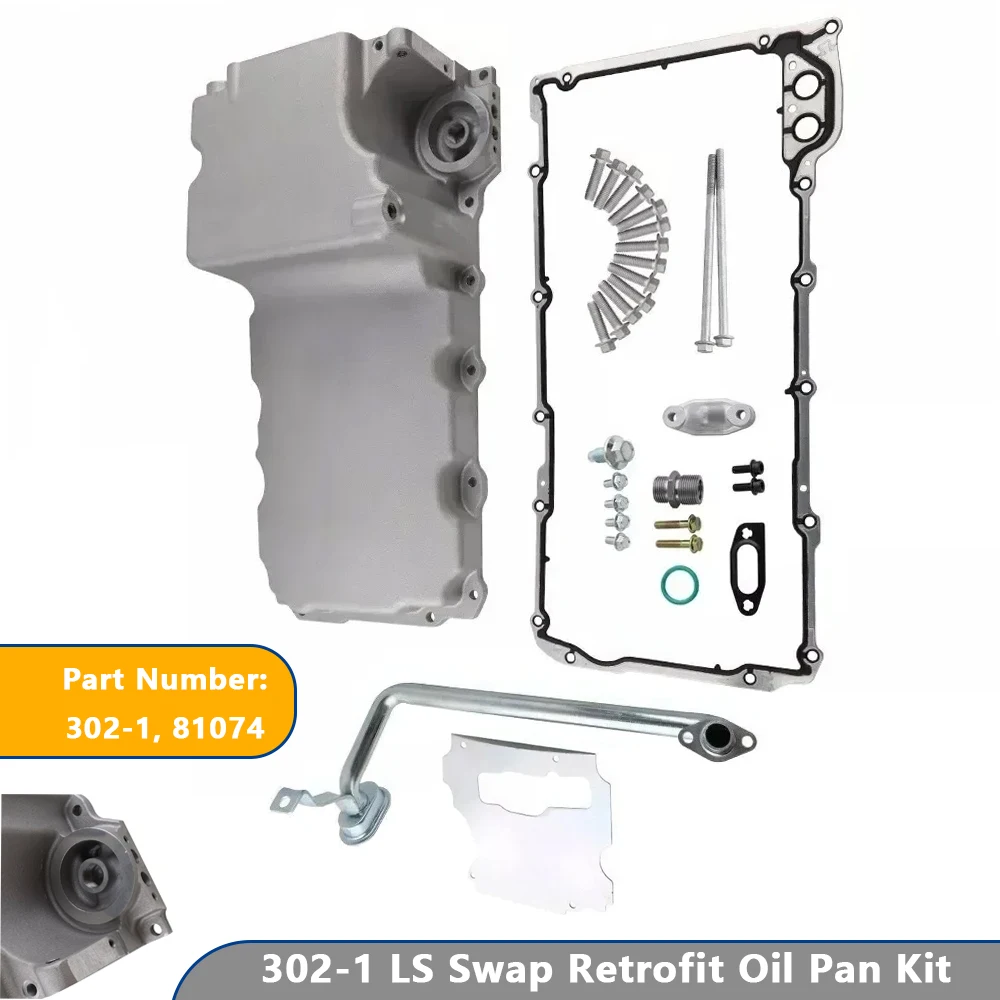 Cárter de aceite aluminio perfil bajo para swap GM LS 4.8L 5.3L 6.0L