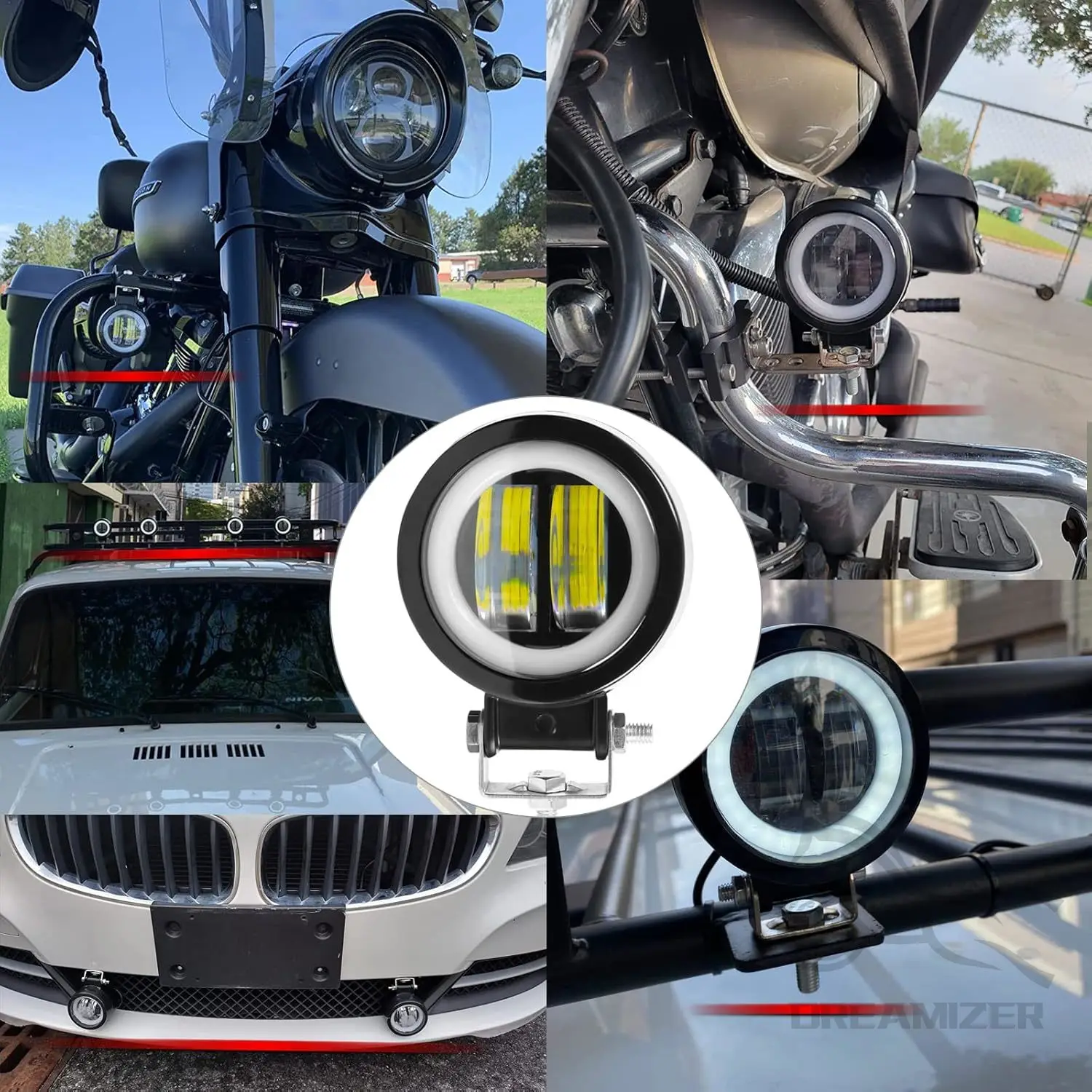 Faro LED 40W con ojos de ángel para Jeep Wrangler todoterreno - imagen 3