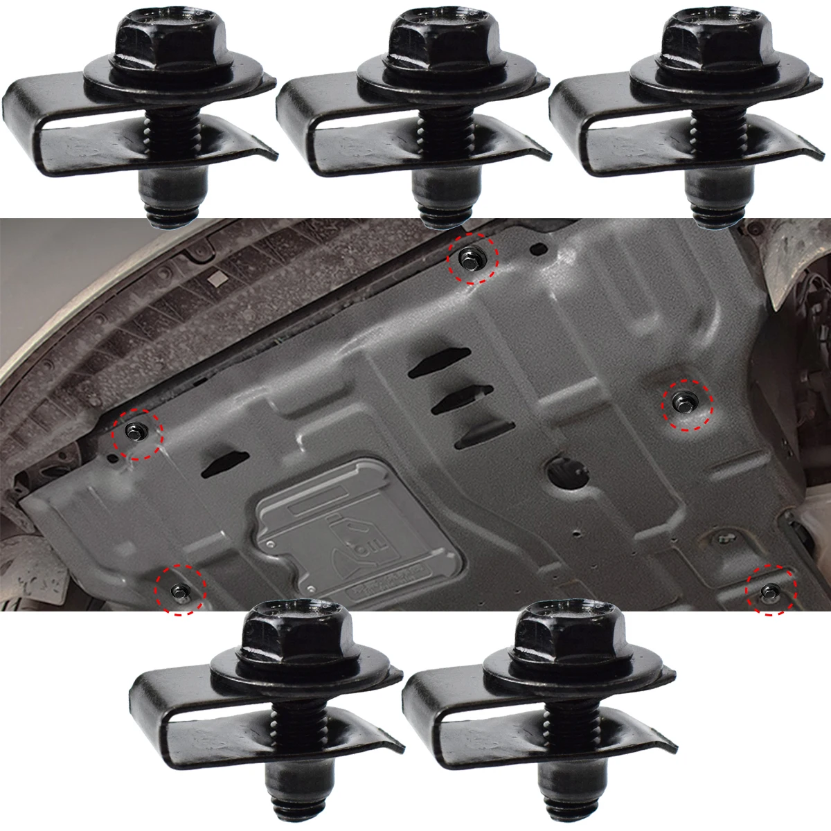 Pernos de carrocería, clips tuerca en U para motor y guardabarros - imagen 5