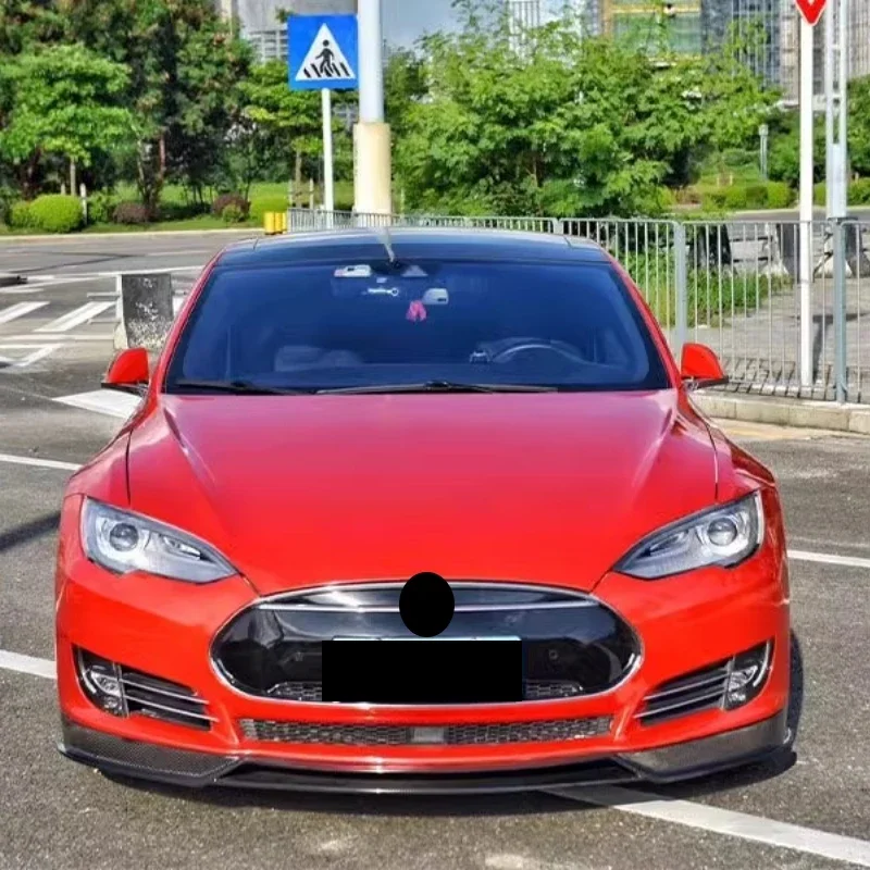 Conjunto de ala trasera de falda lateral de labio delantero y trasero de fibra de carbono para Tesla Model S 2014-21, accesorios para automóviles modificados - imagen 2