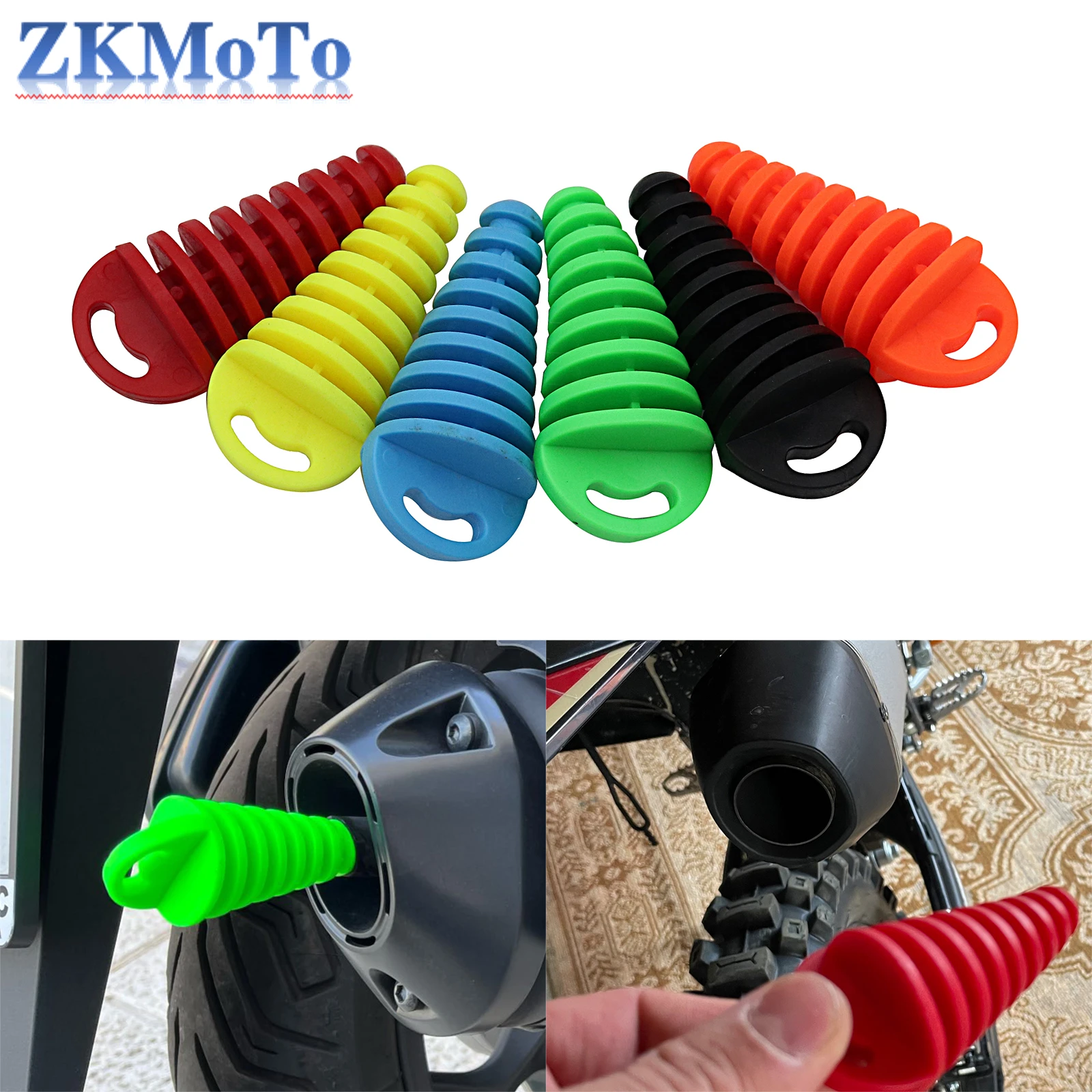 Tapón de escape para moto de goma, universal para silenciador