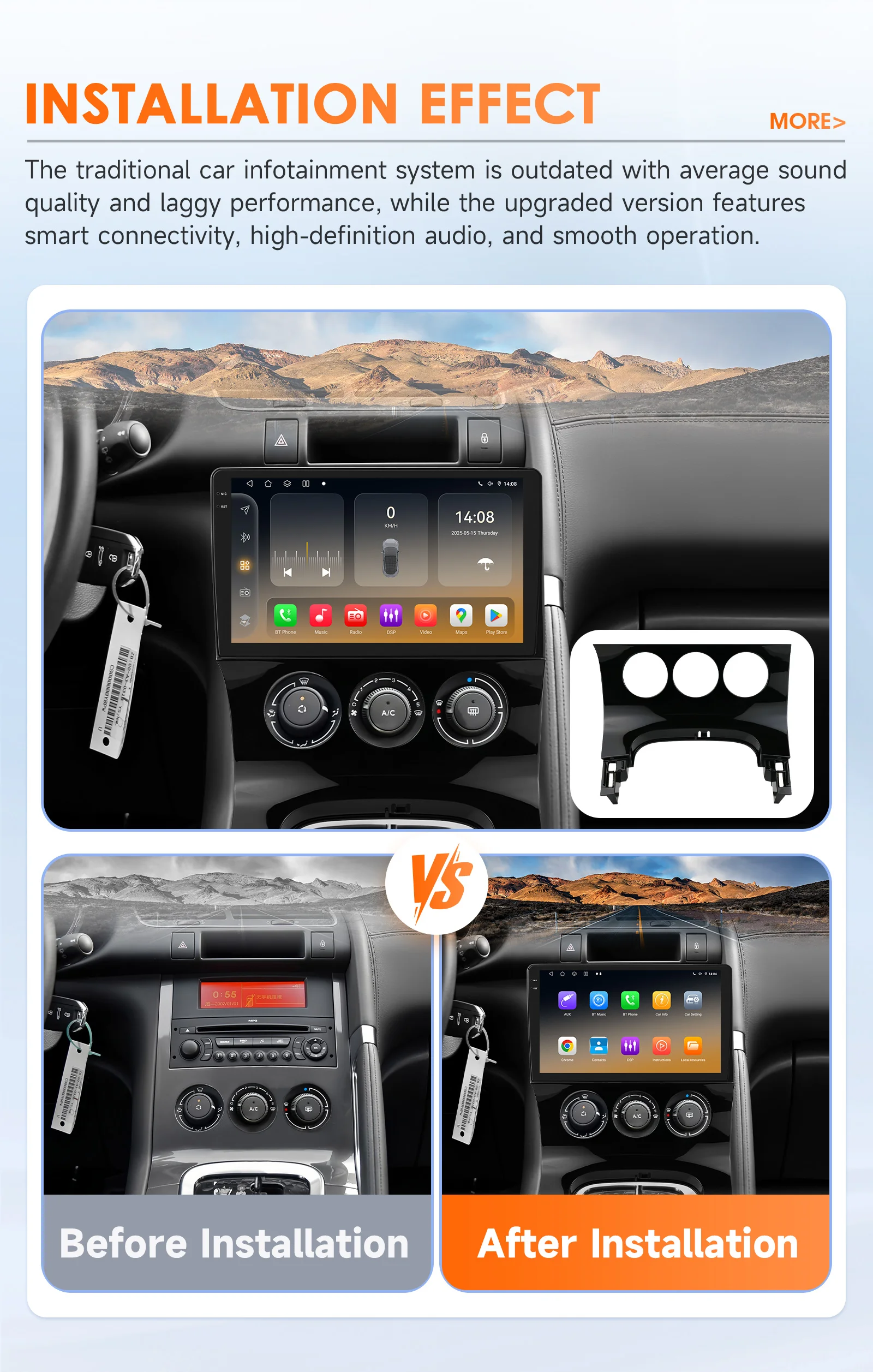 Autoradio Peugeot 3008 2009-2015 Hizpo Android CarPlay GPS 4G - imagen 2