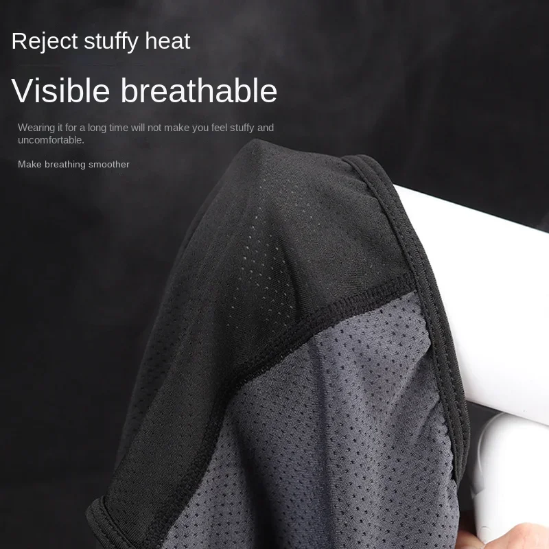 Máscara de motocicleta de verano, protección solar, casco de seda de hielo, capucha, motociclismo, sombrilla absorbente para el sudor, gorra transpirable con forro - imagen 3