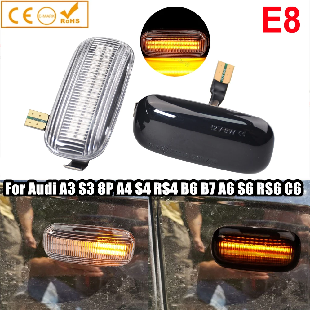 Intermitente LED secuencial lateral para Audi A3 A4 A6 8P B6/C6 05-08 - imagen 3