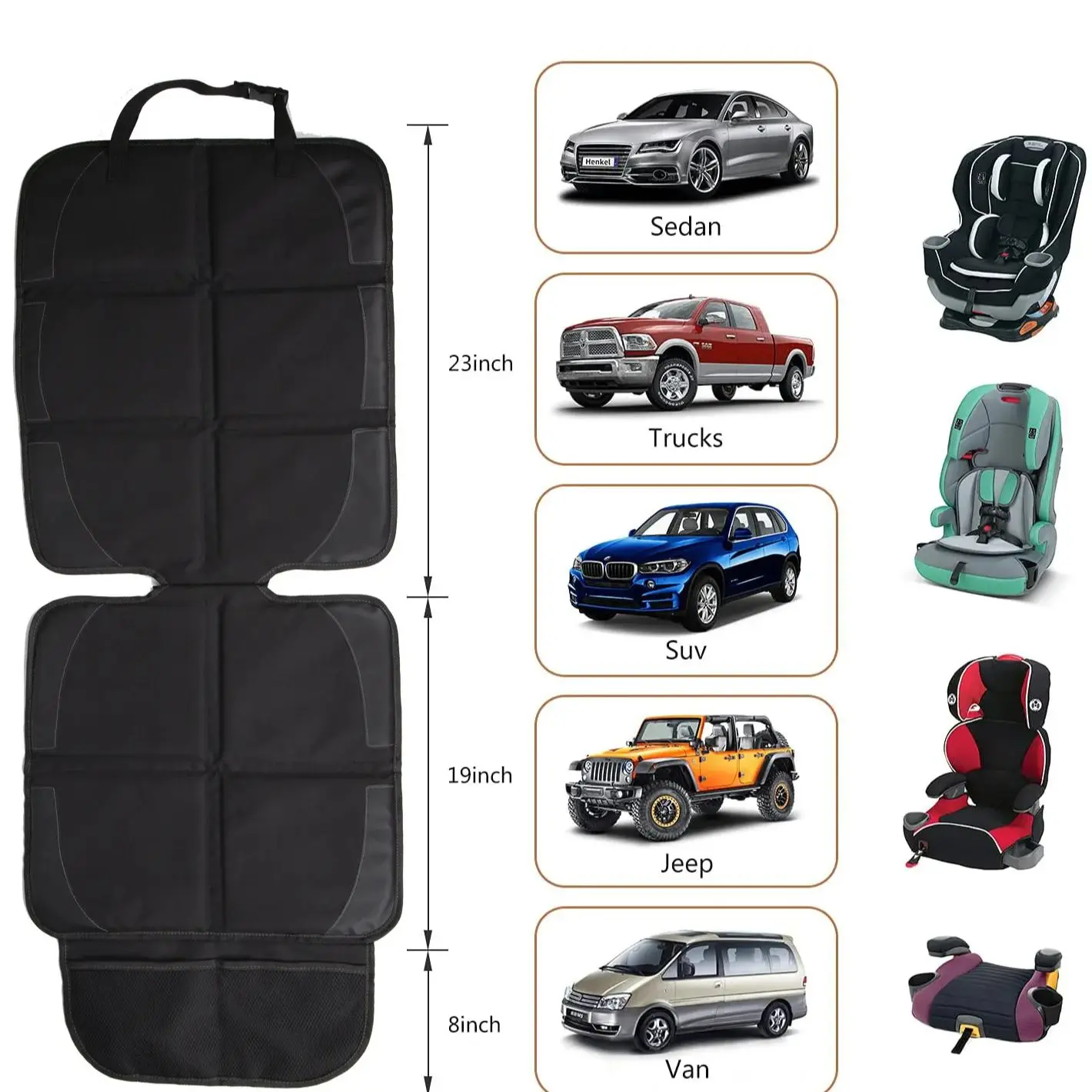 Protector de asiento infantil Tesla Model 3 y Y 2024, cuero PU - imagen 5