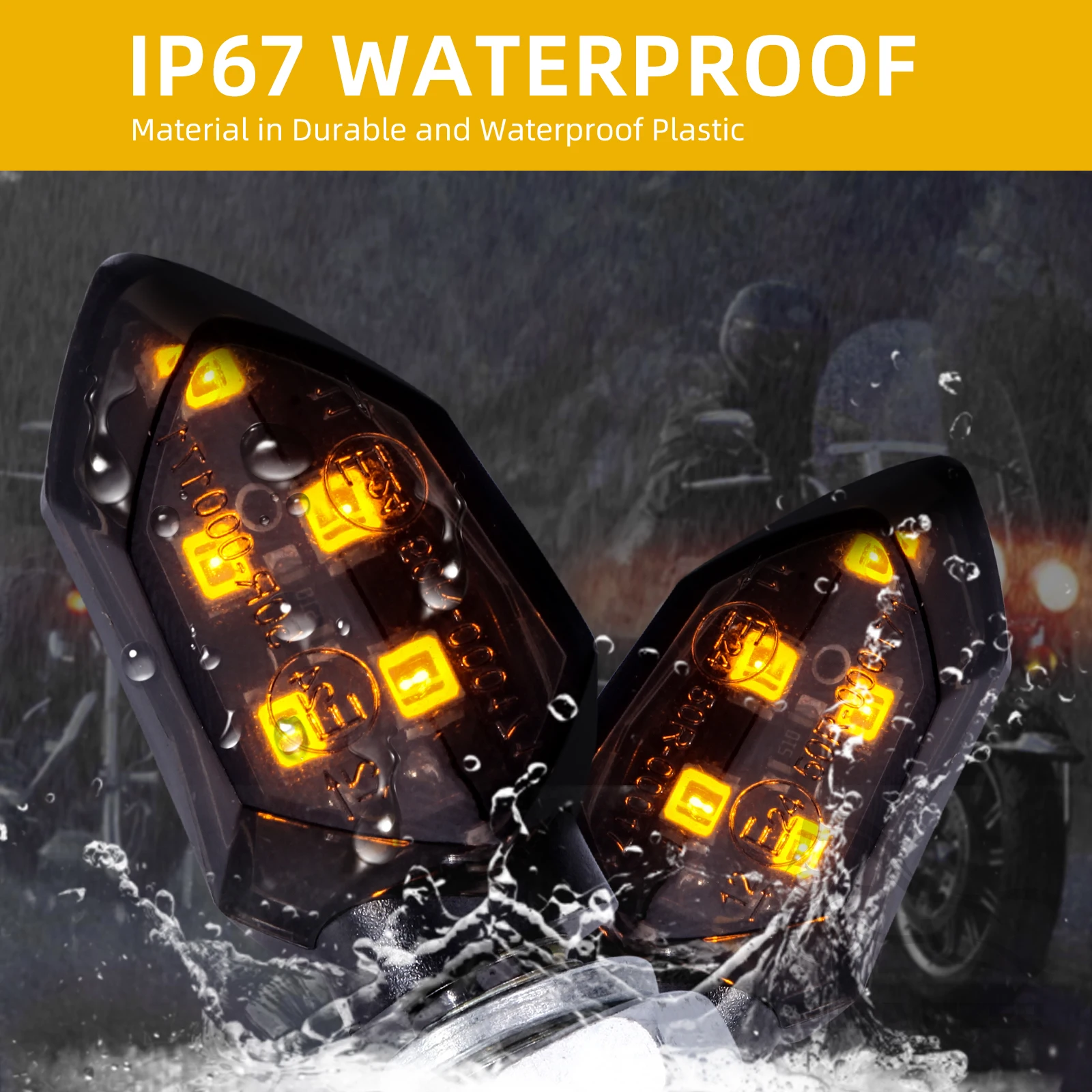 Intermitentes LED ámbar 12 V para motocicleta - imagen 5