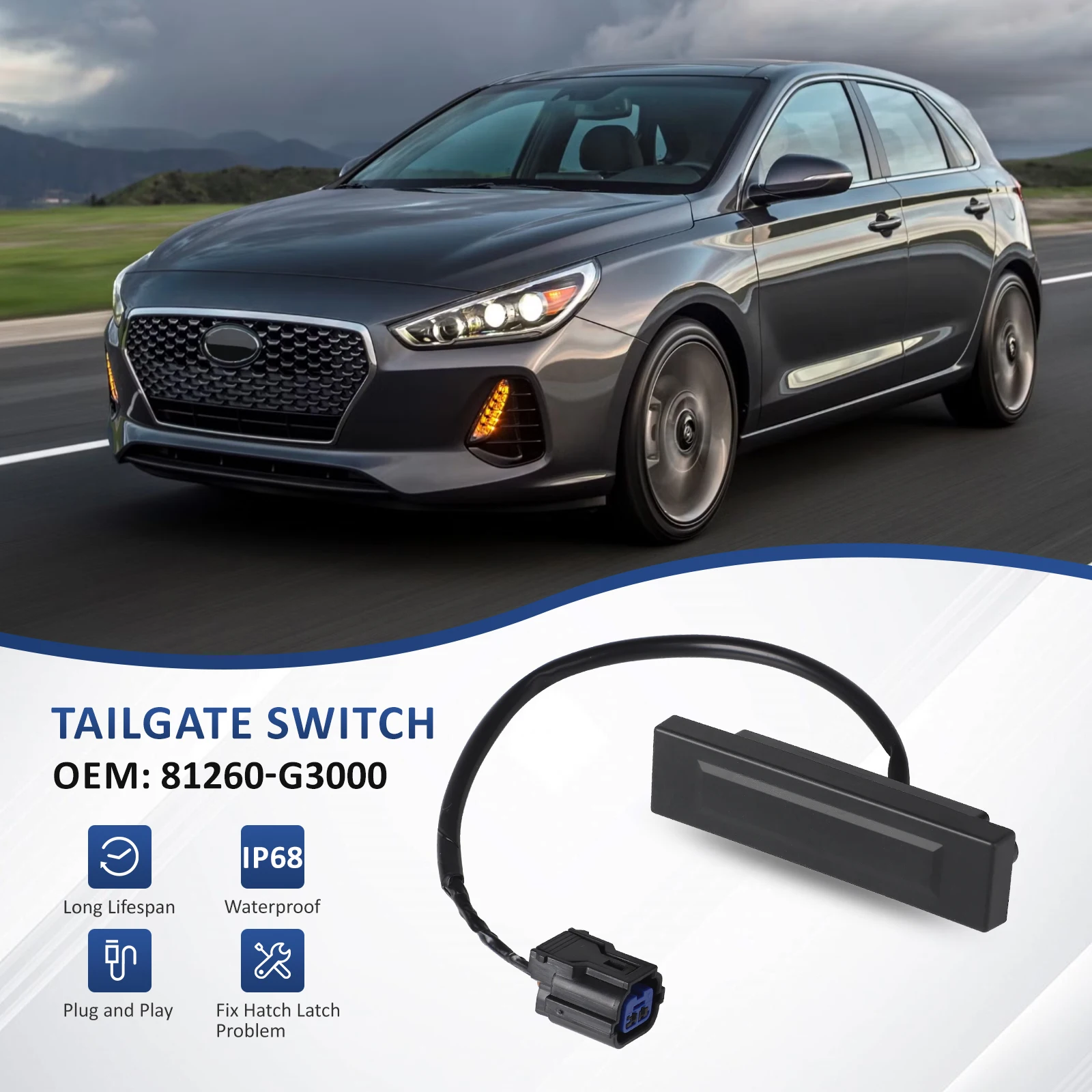 Botón liberación maletero 81260G3000 Hyundai Elantra GT i30 2018-2020 - imagen 4