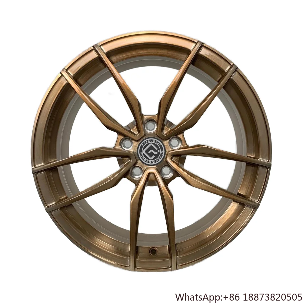 Llantas forjadas de bronce pulido Ruedas de coche de pasajeros de aleación de aluminio de 18 pulgadas con acabado brillante 6J - 16J