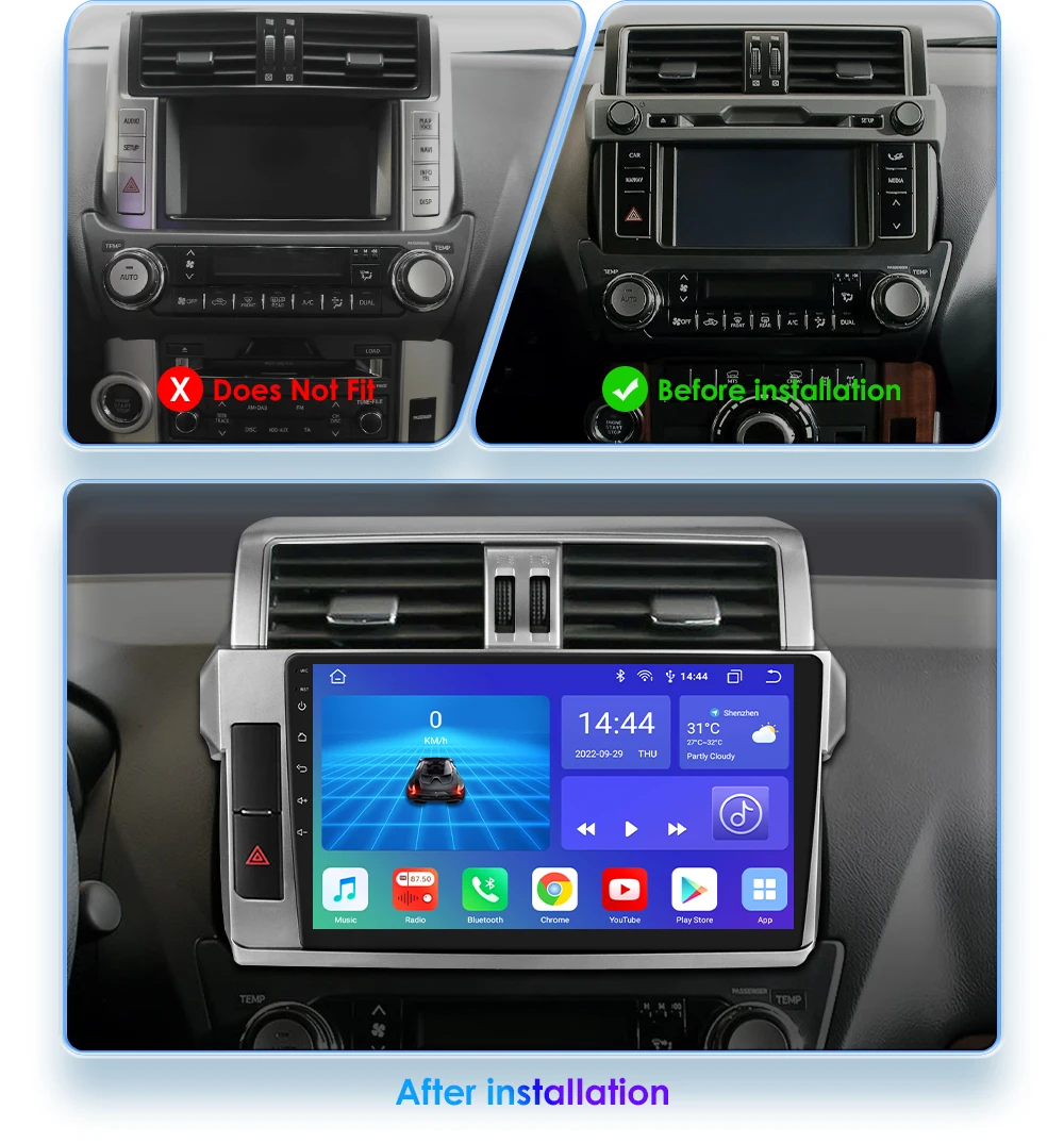 Radio Android 13 con cámara 360 para Toyota Land Cruiser Prado 150 - imagen 2