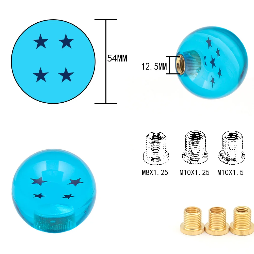 Pomo de cambio universal azul cielo de 54 mm con diseño de 7 estrellas - imagen 2