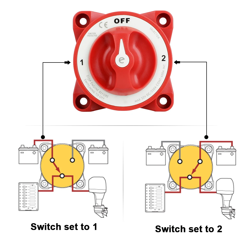 Interruptor de desconexión de batería 3 pos. 350A 32V para coche - imagen 5