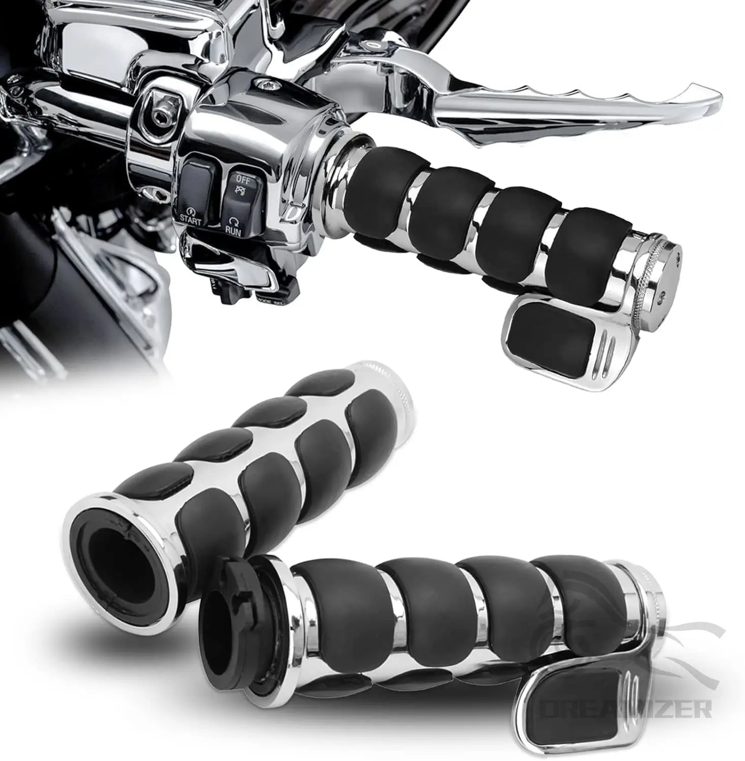 Puños Spike de manillar 1” para Harley-Davidson y Kawasaki VN500 - imagen 3