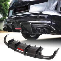 Difusor de labio trasero de carbono con luz para Audi A4 B8 2009-2012