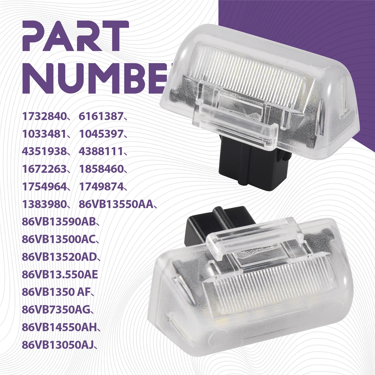 Luz de matrícula LED blanca para Ford Transit Tourneo MK5-MK7 - imagen 4