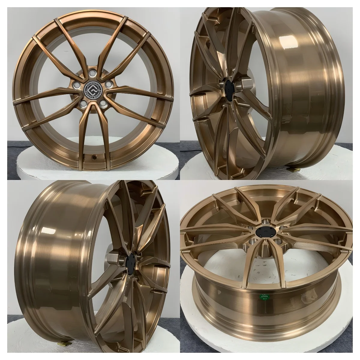 Llantas forjadas de bronce pulido Ruedas de coche de pasajeros de aleación de aluminio de 18 pulgadas con acabado brillante 6J - 16J - imagen 2