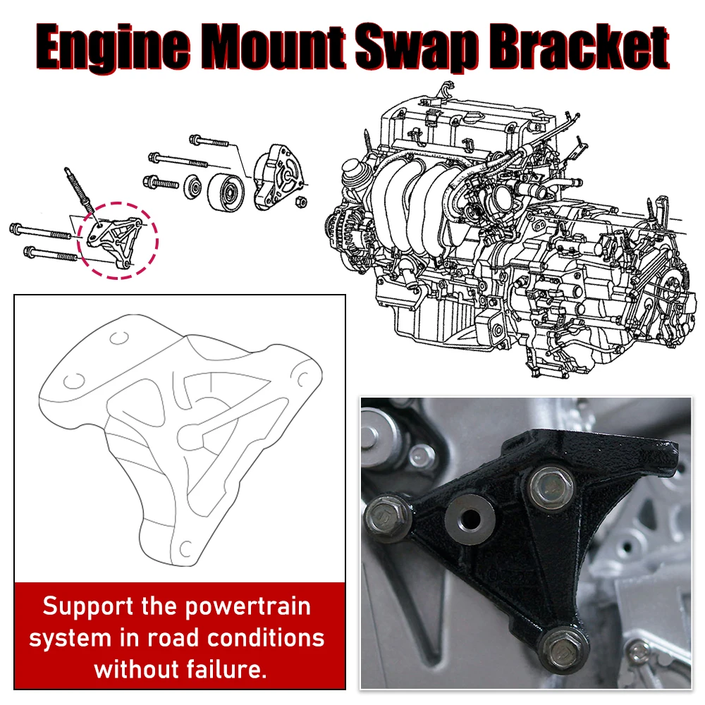 Soporte de intercambio de montaje de motor para K24 Swap EG DC EK EP3 02-06 Honda CR-V 2.4L 03-11 Honda Element 2.4L 11910-PPA-000 - imagen 3