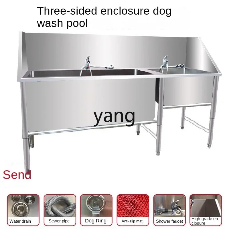 Bañera para perros LHH de acero inoxidable para peluquería canina - imagen 4