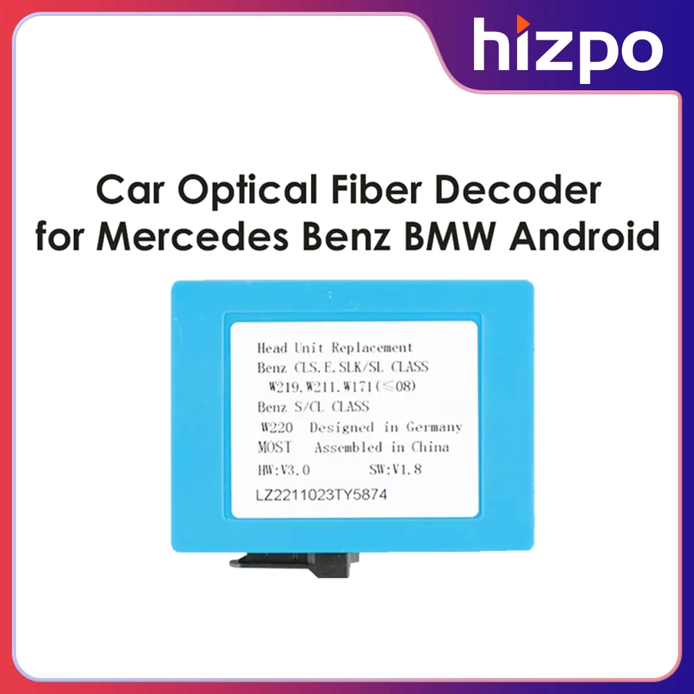 Caja fibra óptica D2B HIZPO para radio Android – Mercedes y Porsche