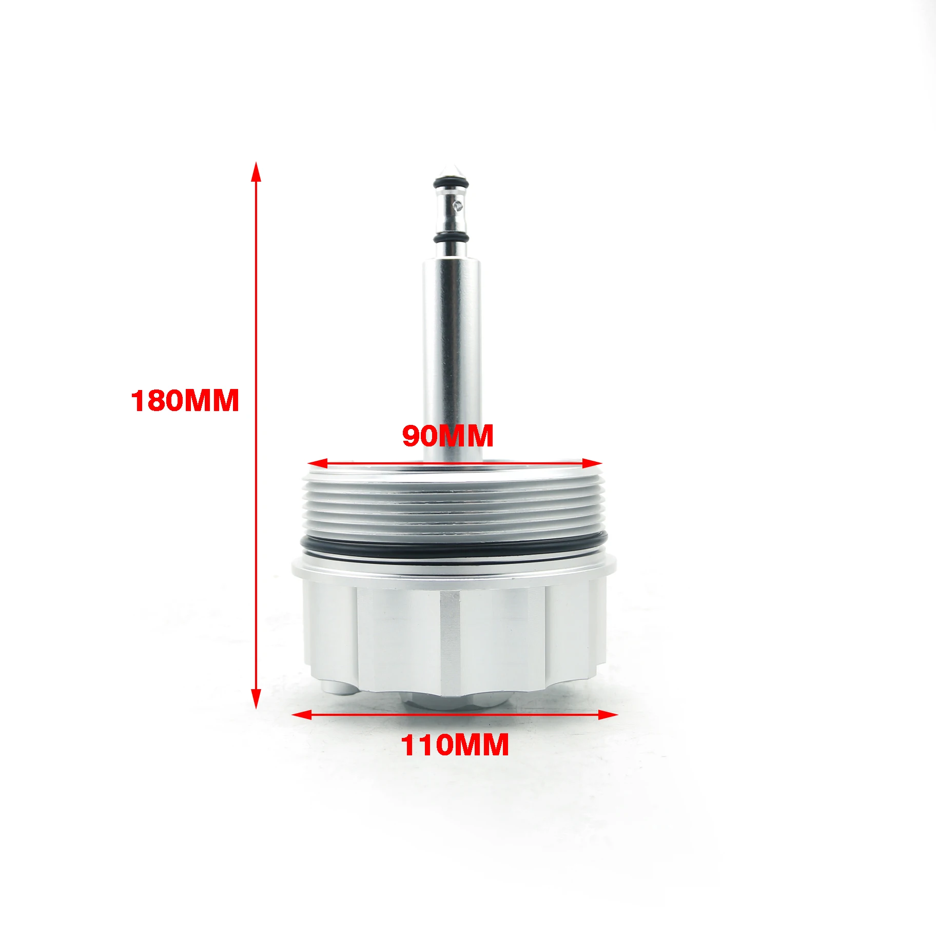 Detalle del adaptador de aluminio para automóvil