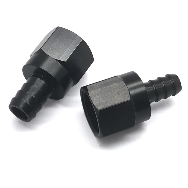 Racor 10AN hembra a 3/8 espiga recto negro aceite combustible - imagen 3